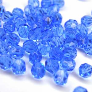 20 Sapphire böhmische Perlen 6mm, tschechische feuerpolierte facettierte Glasperlen DIY Glasschliff Bild 3