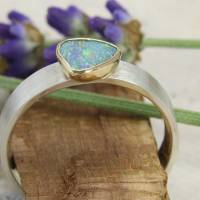 Schmaler Ring aus Silber 925/- mit dreieckigem Opal Bild 2