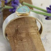 Schmaler Ring aus Silber 925/- mit dreieckigem Opal Bild 3