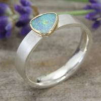 Schmaler Ring aus Silber 925/- mit dreieckigem Opal Bild 4