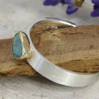 Schmaler Ring aus Silber 925/- mit dreieckigem Opal Bild 5