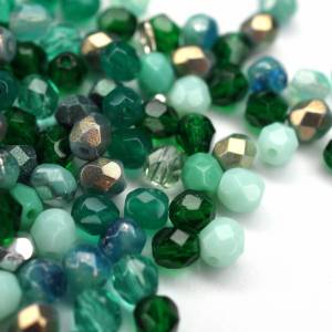 50 Mix Mint Aqua Turquoise böhmische Perlen 4mm, tschechische feuerpolierte facettierte Glasperlen DIY Glasschliff 4mm Bild 6