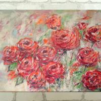 ROSENGARTEN  - abstraktes Rosenbild auf Leinwand 80cmx60cm Bild 1