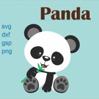 Plotterdatei Panda svg, eps, gsp Bild 1