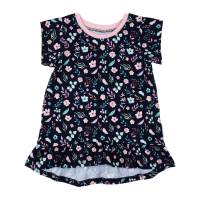 Tunika Longshirt Kleid Baby Mädchen mit Volant "Blumenzauber" langarm / kurzarm Geschenk Geburt Sommer Bild 1