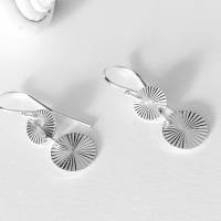 925 Sterling Silber Plättchen Ohrringe Sonne, leichte Silberohrringe, minimalistische Ohrhänger Bild 3
