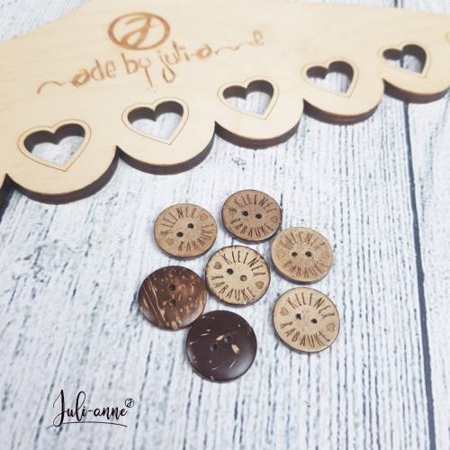 Eigenproduktion Kokosknopf "KLEINER RABAUKE" 20mm - Knopf Kokos Holz