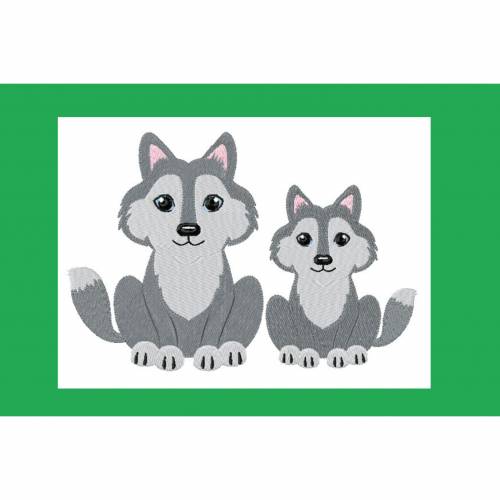 Stickdatei  Wolf 80x100  107x130 mm