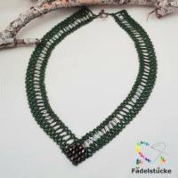 Wunderschöne Halskette in dunkelgrün mit bronze Bild 1