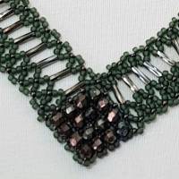 Wunderschöne Halskette in dunkelgrün mit bronze Bild 3