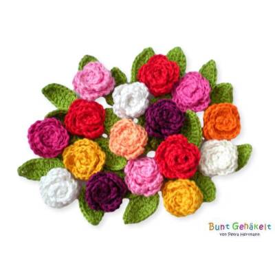 gehäkelte Rosen - 3 Stück