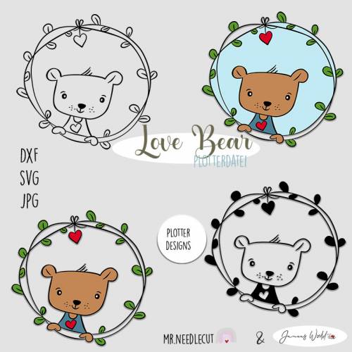 Plotterdatei Janeas World Love Bear