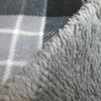Polar Fleece Karo mit Fellabseite grau (1m/11,€) Bild 1