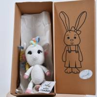 Handgefertigte gehäkelte Puppe Einhorn "Leyla" aus Baumwolle, Amigurumi Kuscheltier, Geschenk für Mädchen Bild 9