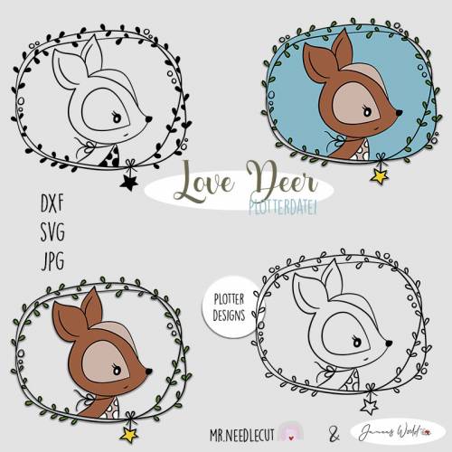 Plotterdatei Janeas World Love Deer