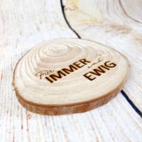Hochzeit Ringkissen aus Holz, mit Namen, Datum und Wunschtext personalisiert inkl einer personalisierten Baumscheibe Bild 7
