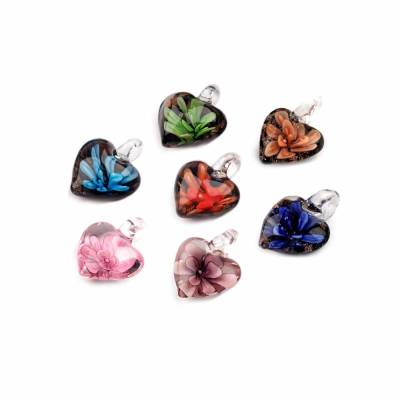 Herz Anhänger aus Glas 21x21mm