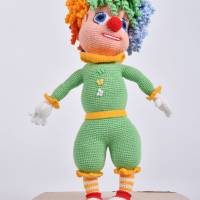 Handgefertigte gehäkelte Puppe Clown "Alfredo" aus Baumwolle_Amigurumi Faschings Clown, Geschenk für Kinder Bild 1
