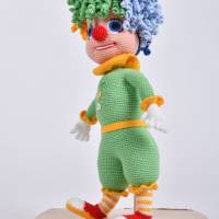 Handgefertigte gehäkelte Puppe Clown "Alfredo" aus Baumwolle_Amigurumi Faschings Clown, Geschenk für Kinder Bild 2
