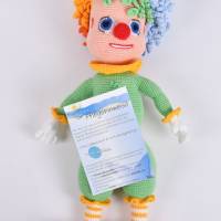 Handgefertigte gehäkelte Puppe Clown "Alfredo" aus Baumwolle_Amigurumi Faschings Clown, Geschenk für Kinder Bild 7