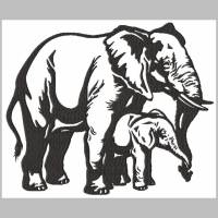 Stickdatei Elefant mit Kind 229x190 mm Bild 1