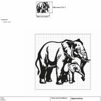 Stickdatei Elefant mit Kind 229x190 mm Bild 3