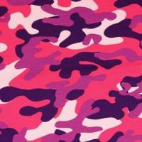 Jersey  Stoff   Stretchjersey  Camouflage  Pink Bild 1