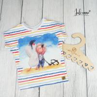 Shirt Kurzarm "Simply Summer" Maritim Streifen Kind mit Möwe Bild 1