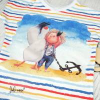 Shirt Kurzarm "Simply Summer" Maritim Streifen Kind mit Möwe Bild 3