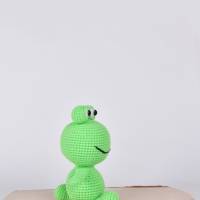 Handgefertigte gehäkelte Puppe Frosch "Charlie" aus Baumwolle Amigurumi Frosch, Kuscheltier, Geschenk zu Ostern Bild 5