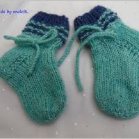 Wollsocken für Neugeborene, Babysocken handgestrickt Bild 2