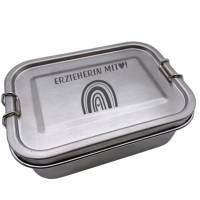 Brotdose Brotbox Lunchbox Blechdose Name Einschulung Bambus Deckel Kind Taufe Weihnachten personalisiert Geschenk Bild 1