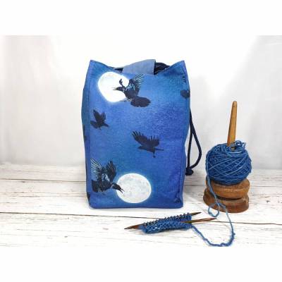 Projekttasche mit Raben Größe L, Reißverschlußtasche