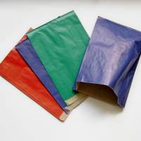 Papier-Tüten, Geschenktüten, rot, blau, grün, Kraftpapier Flachbeutel, Geschenkverpackung, Papierbeutel ohne Boden Bild 1