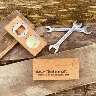 Flaschenöffner Freund grillen Wasserwaage Geschenk