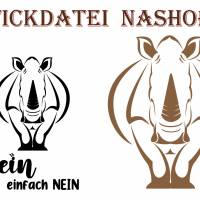 Stickdatei Nashorn zum besticken von Tshirts uvm Bild 1