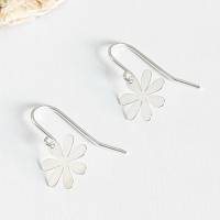 925 Sterling Silber Ohrringe mit Blume Plättchen, kleine Silberohrringe, leichte Ohrhänger Bild 3
