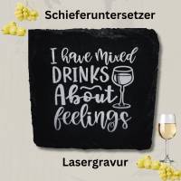 Lasergravur Untersetzer aus Schiefer, Motiv Getränke, Glasuntersetzer, Bieruntersetzer, Getränkeuntersetzer Bild 3