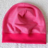 Beanie  Übergangsmütze  Mütze  Streifen  Gestreift  Rosa - Pink Bild 1
