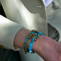 Damen Armband-Set aus Edelsteinen Achat und Hämatit, Makramee Armband, Geschenk für sie, 10 mm Bild 6