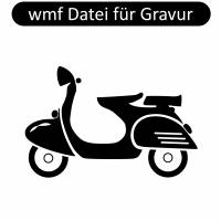 wmf-Datei Motorroller Moped Zweirad, wmf-Datei Gravur auf Metall-Schlaufen Zwischenstücke, Schlüsselanhänger Bild 1