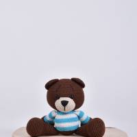 Handgefertigte gehäkelte Puppe Bär "Bobo" aus Baumwolle, Teddy Bär, Kuscheltier, Geschenk für Kinder zum Geburts Bild 1