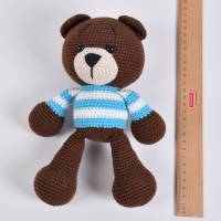 Handgefertigte gehäkelte Puppe Bär "Bobo" aus Baumwolle, Teddy Bär, Kuscheltier, Geschenk für Kinder zum Geburts Bild 3
