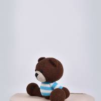 Handgefertigte gehäkelte Puppe Bär "Bobo" aus Baumwolle, Teddy Bär, Kuscheltier, Geschenk für Kinder zum Geburts Bild 5