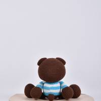 Handgefertigte gehäkelte Puppe Bär "Bobo" aus Baumwolle, Teddy Bär, Kuscheltier, Geschenk für Kinder zum Geburts Bild 7
