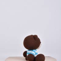Handgefertigte gehäkelte Puppe Bär "Bobo" aus Baumwolle, Teddy Bär, Kuscheltier, Geschenk für Kinder zum Geburts Bild 8