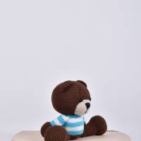 Handgefertigte gehäkelte Puppe Bär "Bobo" aus Baumwolle, Teddy Bär, Kuscheltier, Geschenk für Kinder zum Geburts Bild 9