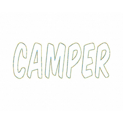 Trapunto - Stickdatei "Camper" für alle Camping Fans