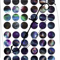 60 verschiedene Galaxy Cabochon Motiv Vorlagen rund 25mm auf DinA4 zum Selbermachen Digitaler Download Bild 2