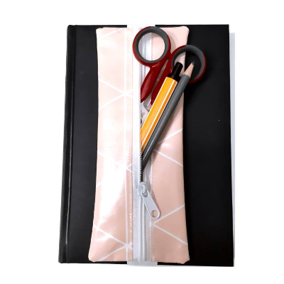 Kalendermäppchen aus Wachstuch mit Gummiband, Stifte Mäppchen mit Gummiband